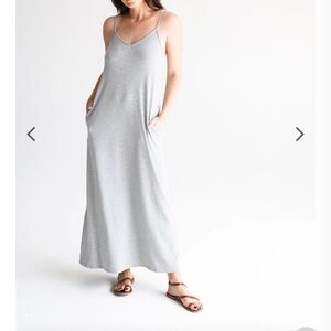 CJLA ribbed spaghetti dress - new - Heather grey - large